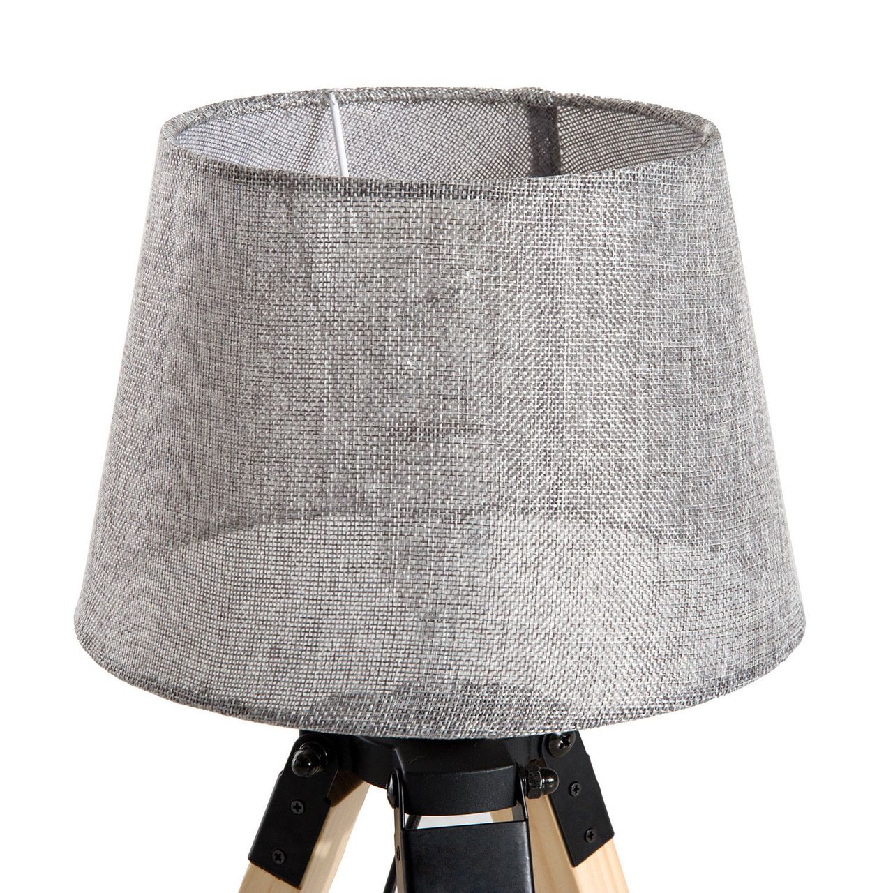 HOMCOM Tischleuchte Tischlampe Nachttischlampe E27 Leinenoptik, Kiefer Polyester, 24x24x45cm
