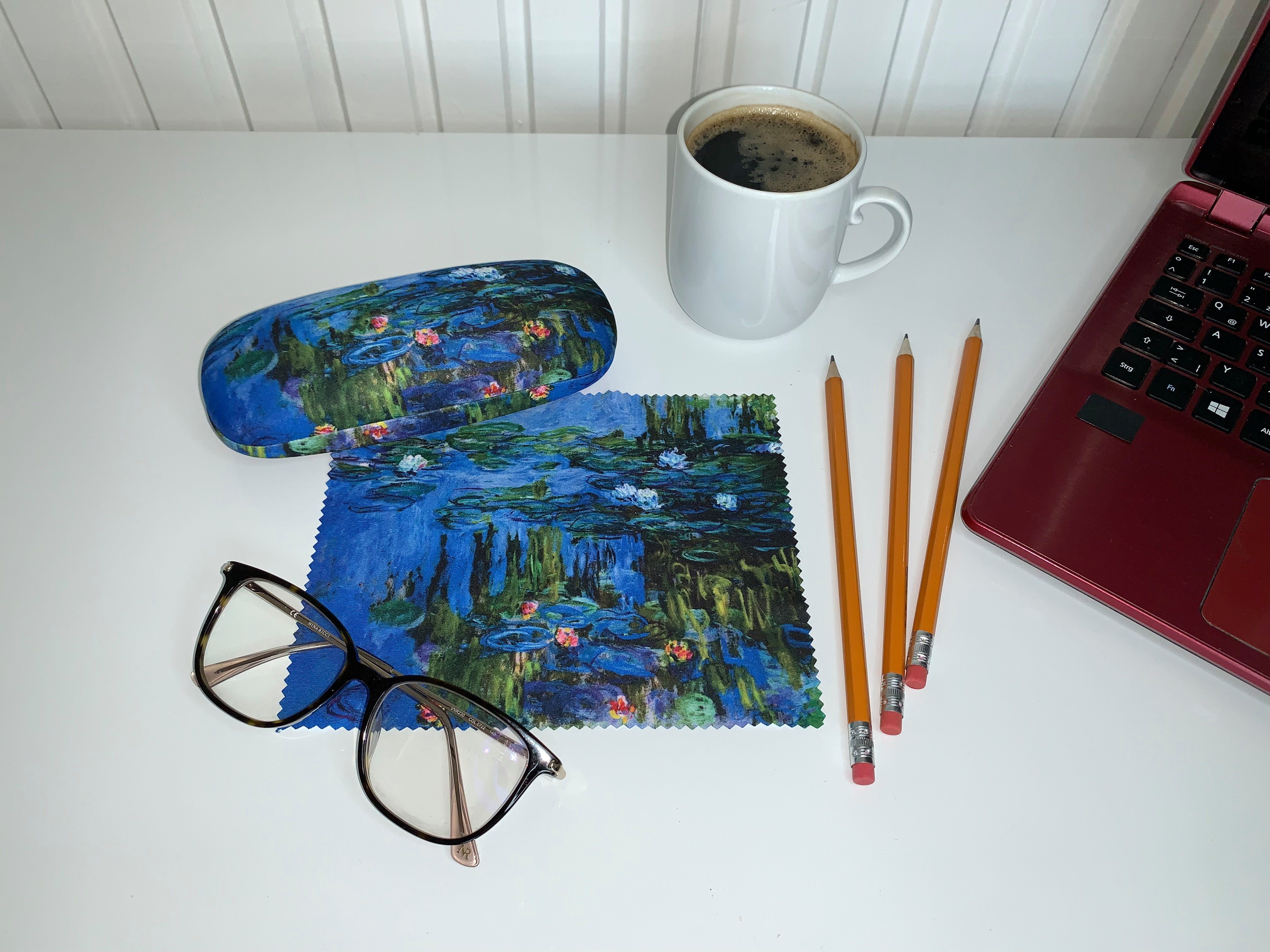 von Lilienfeld Brillenetui Claude Monet: Seerosen Blumen Kunst Motiv Brillenbox, stabiles mit Mikrofaser bezogenes Hardcase