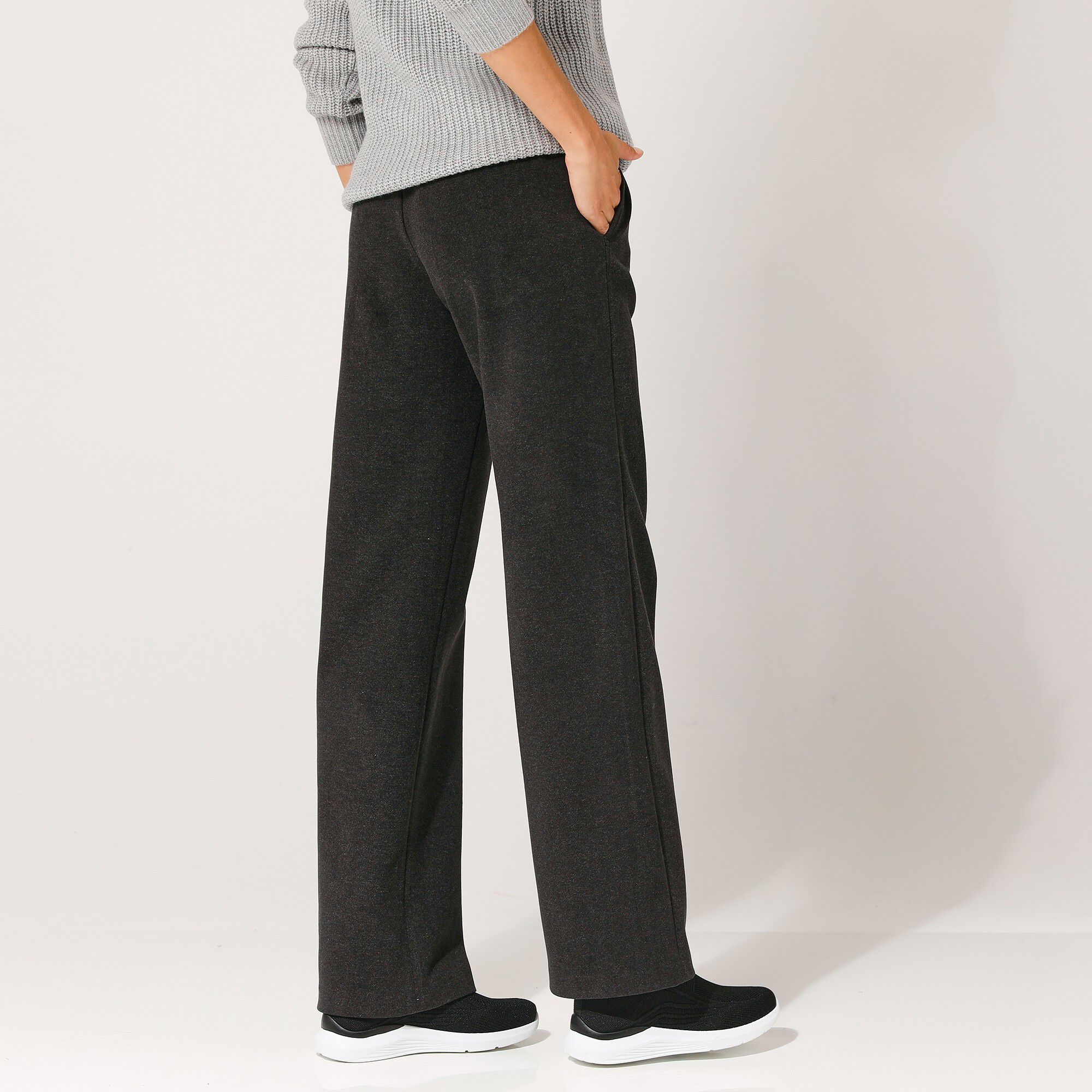 Pantalon large chaud, maille milano