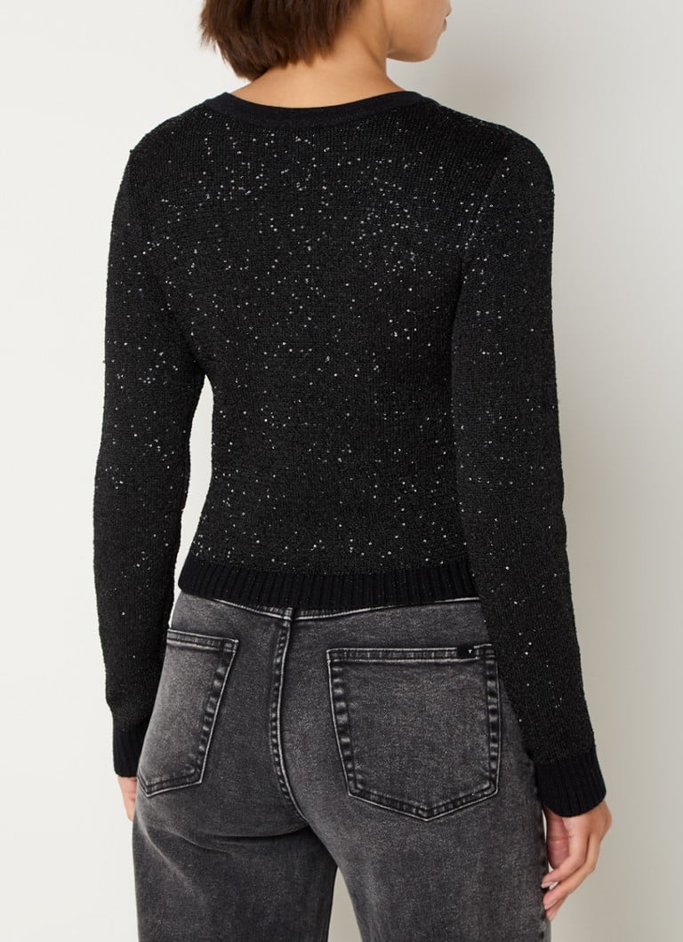 Colete Taifun de malha fina com lurex e lantejoulas.