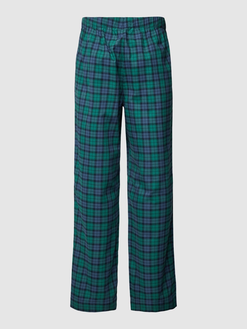 Pyjama-Hose mit Karomuster in aqua blau