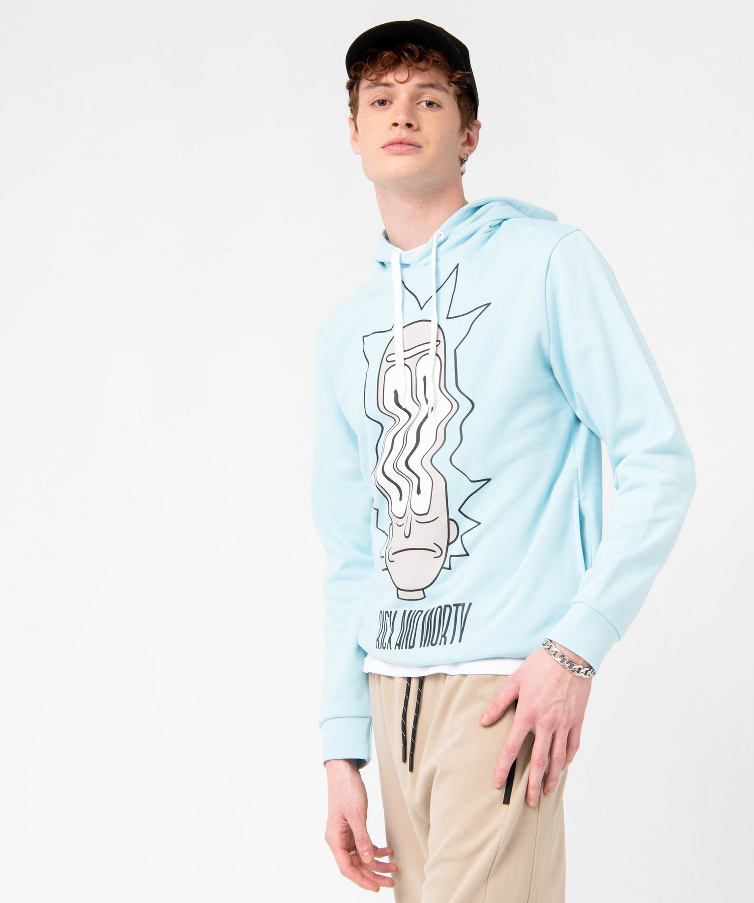 Sweat homme à capuche en molleton doux - Rick & Morty bleu | GEMO