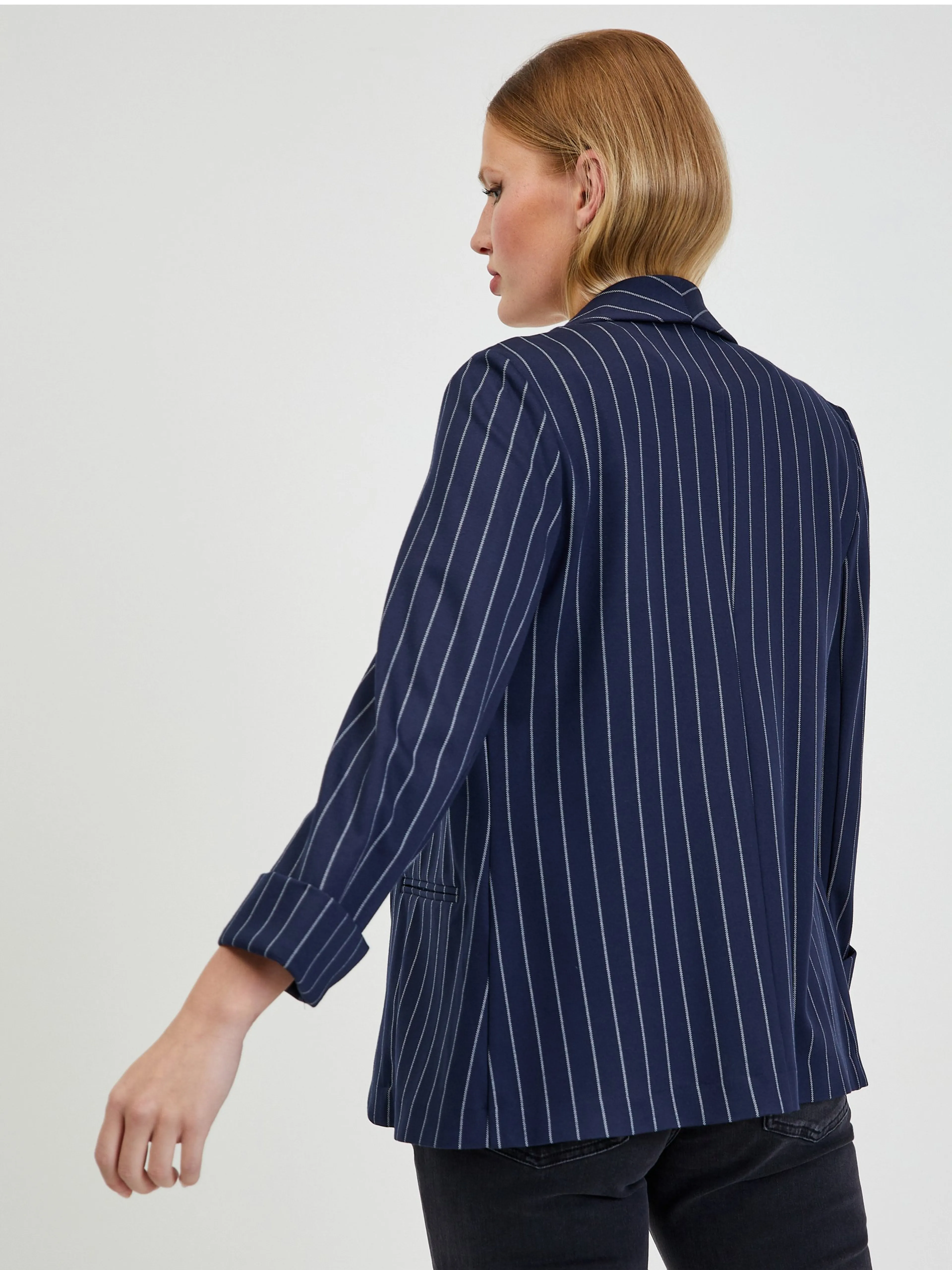 Dunkelblau gestreifte Damenjacke ORSAY