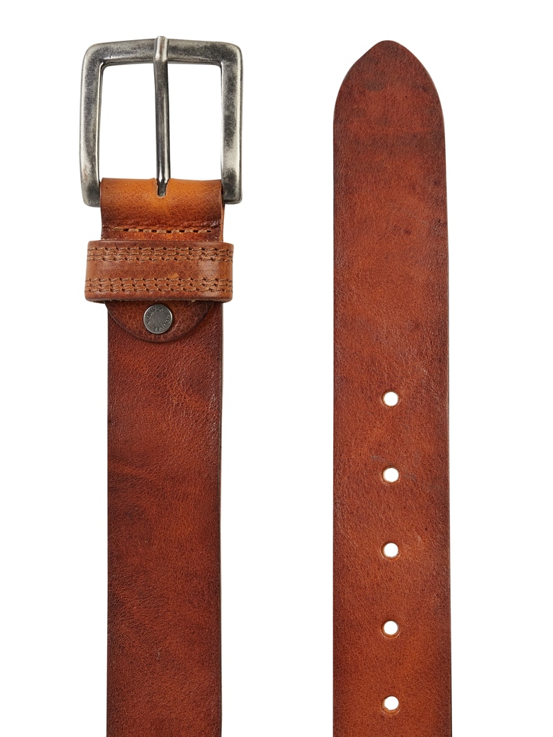 Ledergürtel mit Dornschließe in cognac