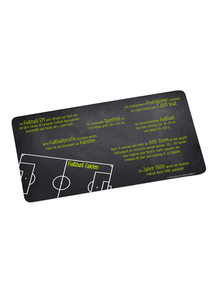 Geda Labels Frühstücksbrettchen Fußballfakten in Schwarz - 23,5x14,5x0,3cm günstig kaufen onesize