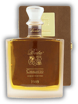 Berta Casalotto 1989 Acquavite di Vino Berta Casalotto 1989 Acquavite di Vino Edel und fassgelagert. Jahrgang 1989 - 0,7	 Liter - Vol 43%