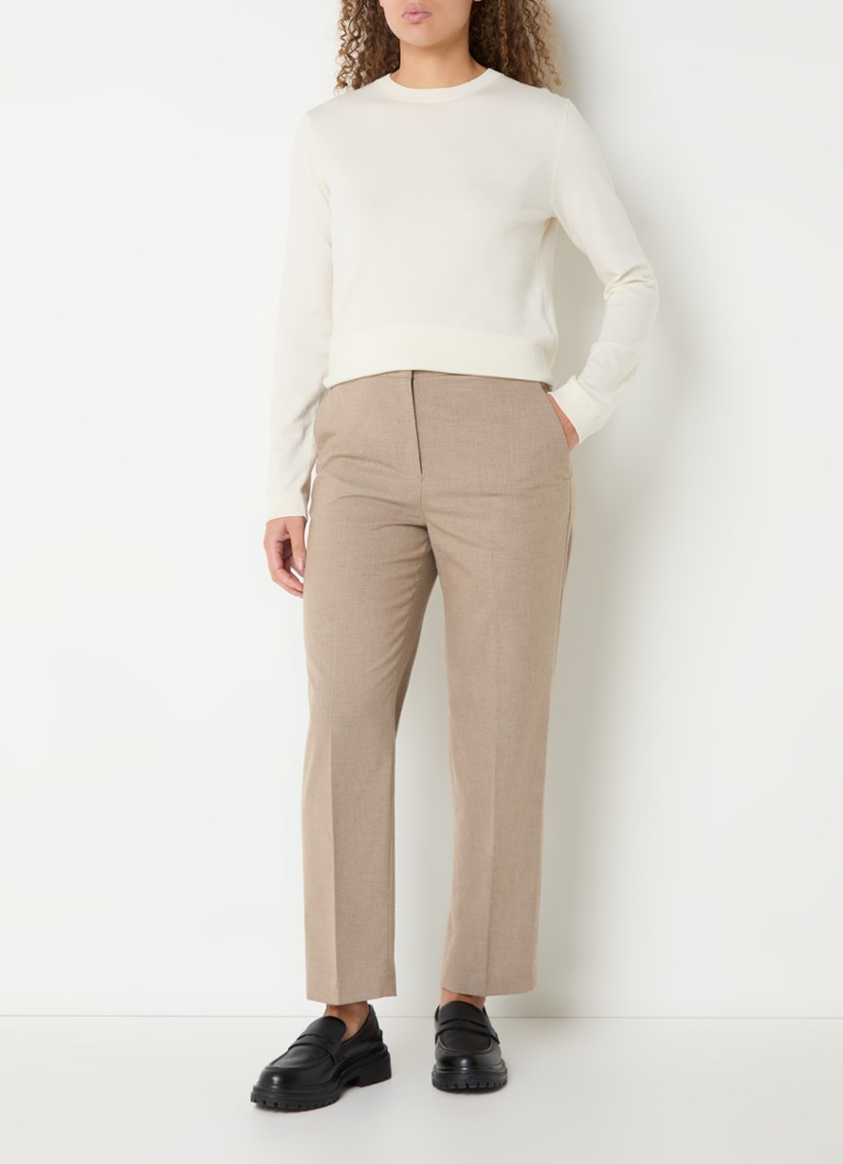 Pantaloni Tommy Hilfiger cu talie înaltă, drepți pe picioare și buzunare laterale.