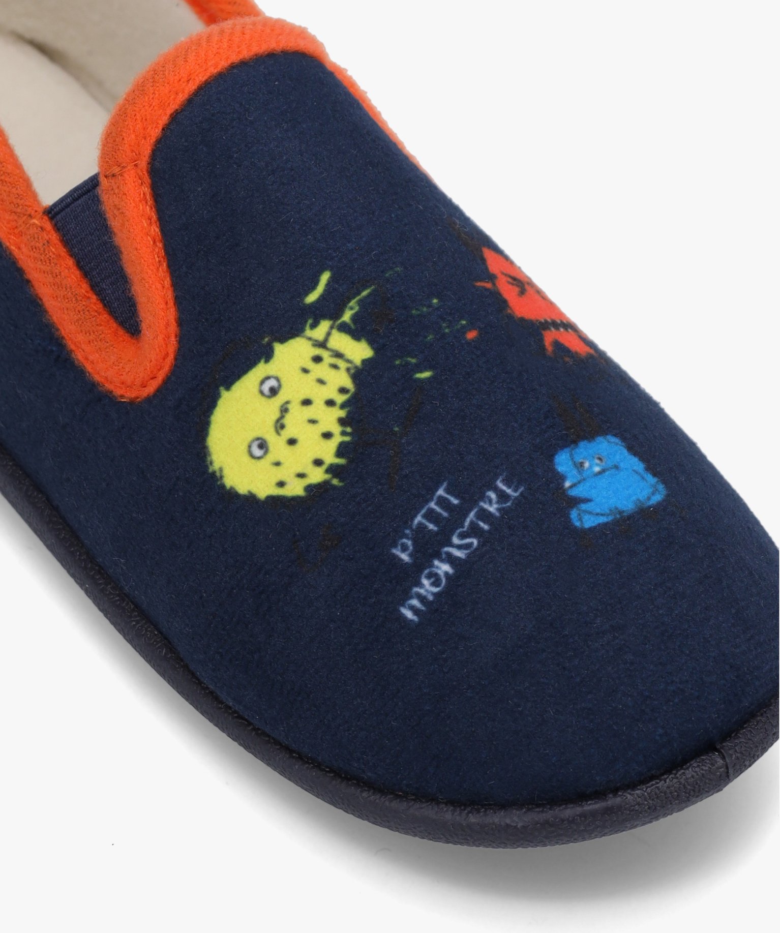 Chaussons Garçon en velours ras imprimés monstres marine | GEMO
