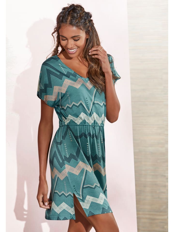 LASCANA Sleepshirt in khaki-allover günstig kaufen