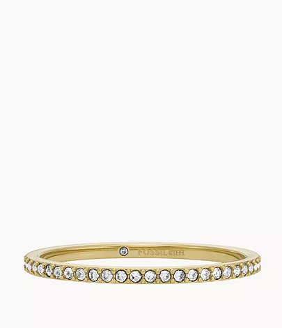 Fossil Bandring Ellis Pavé Glitz Edelstahl goldfarben
