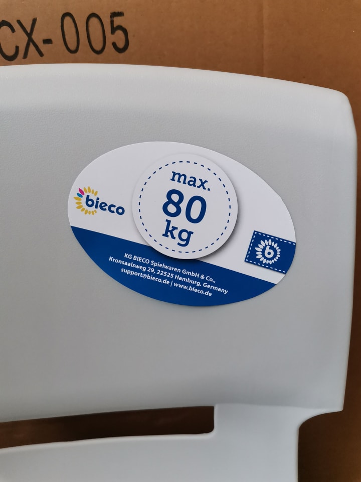 Bieco Spielwaren Kinderstuhl bis 80 kg Belastbar in Grau günstig kaufen onesize