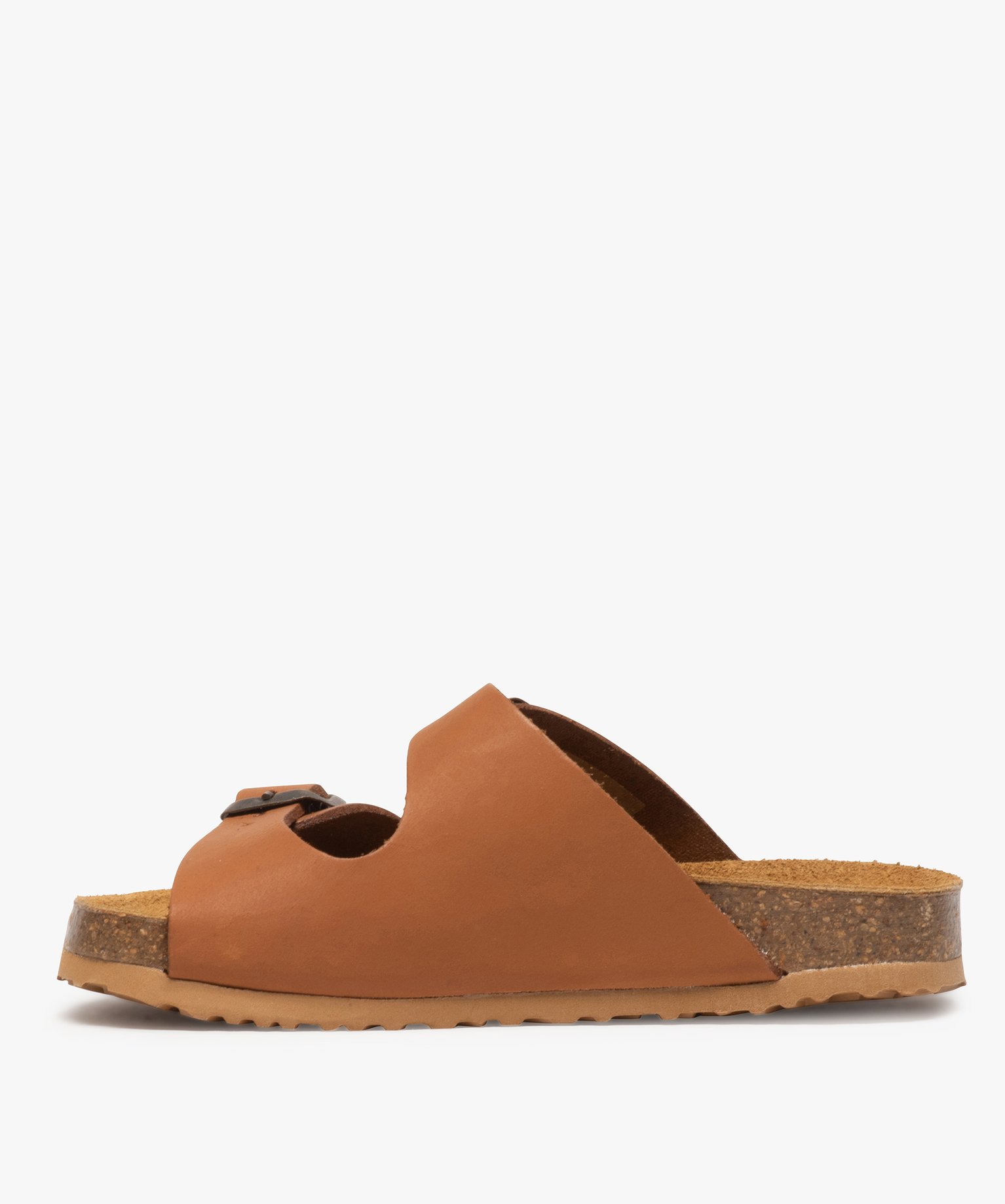 Mules Garçon en cuir à double bride ajustable camel | GEMO