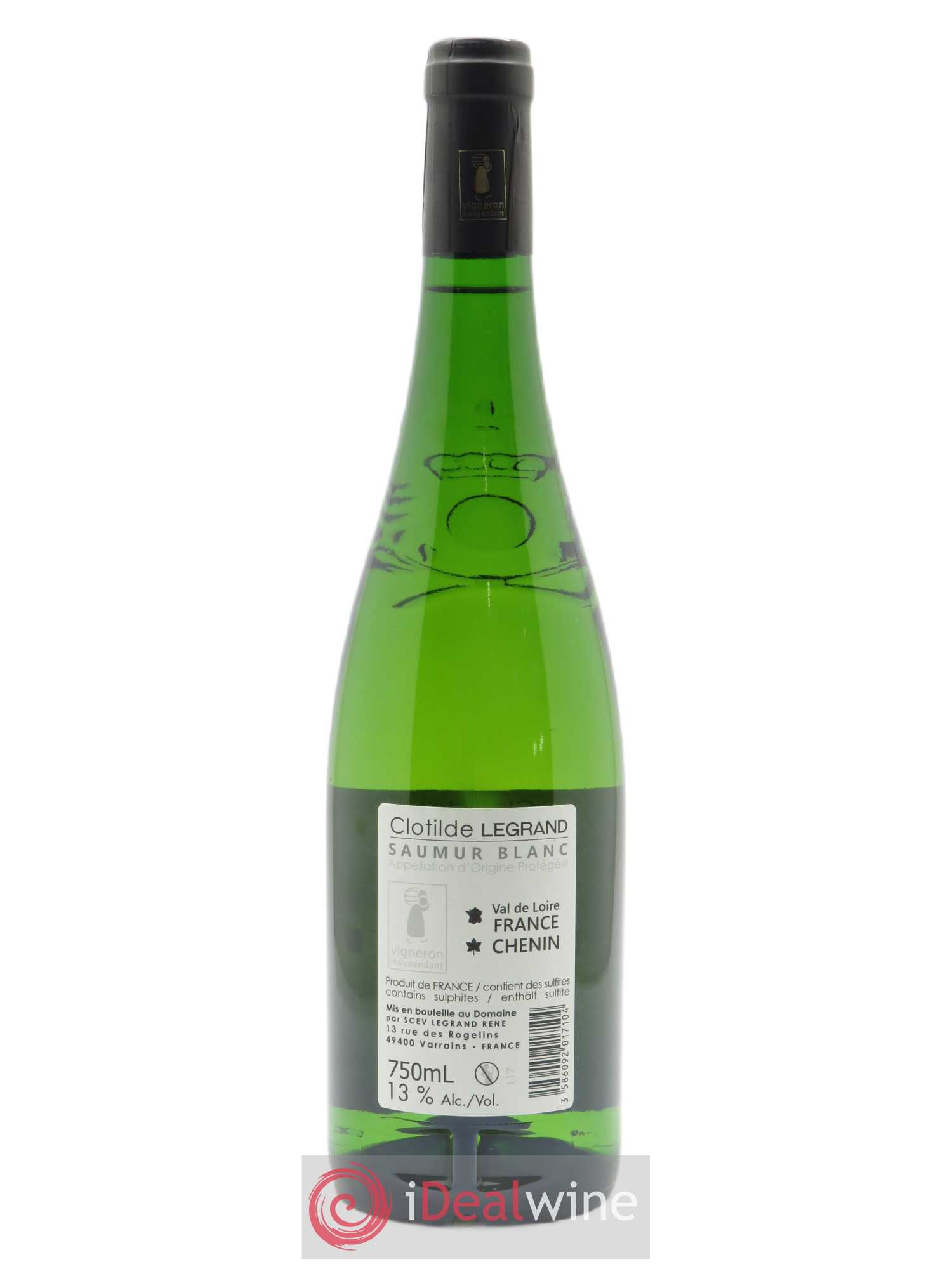 Saumur A L'écart Clotilde Legrand (anciennement René-Noël Legrand)  2017 - Lot de 1 Bouteille