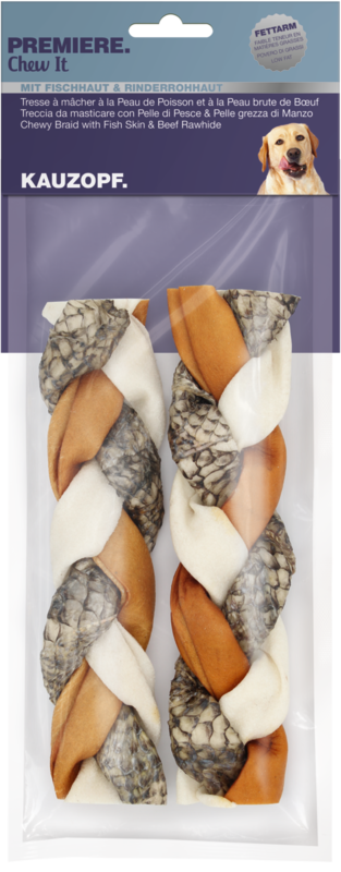 PREMIERE Snacks PREMIERE Kauzopf aus Fischhaut & Rinderrohhaut 130g