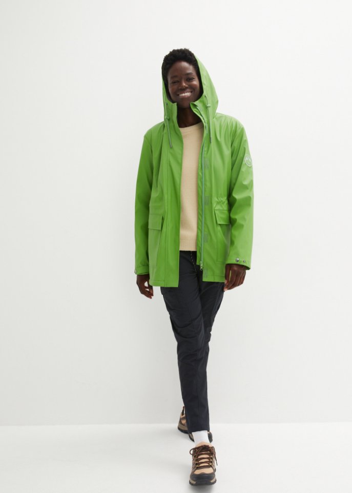 Regenjacke mit Teddyfutter aus wasserdichtem Material