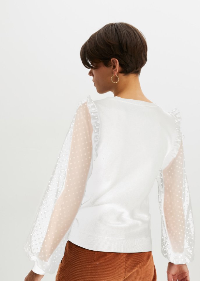 Pullover mit Spiztenärmeln