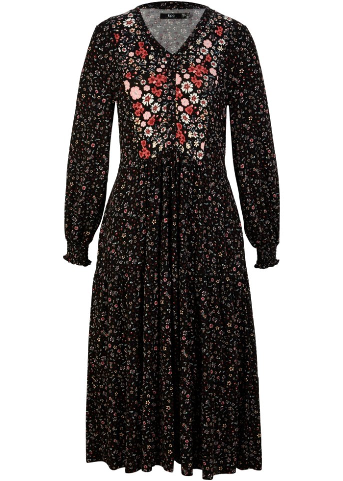 Jerseykleid aus Viskose mit Bindeband, mittellang
