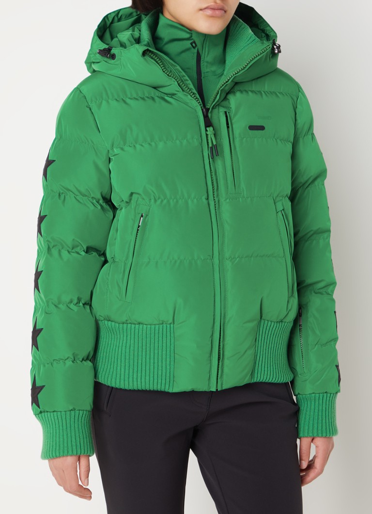 Chaqueta de esquí Airforce Taos cu bolsillos cu cremă și capucha.