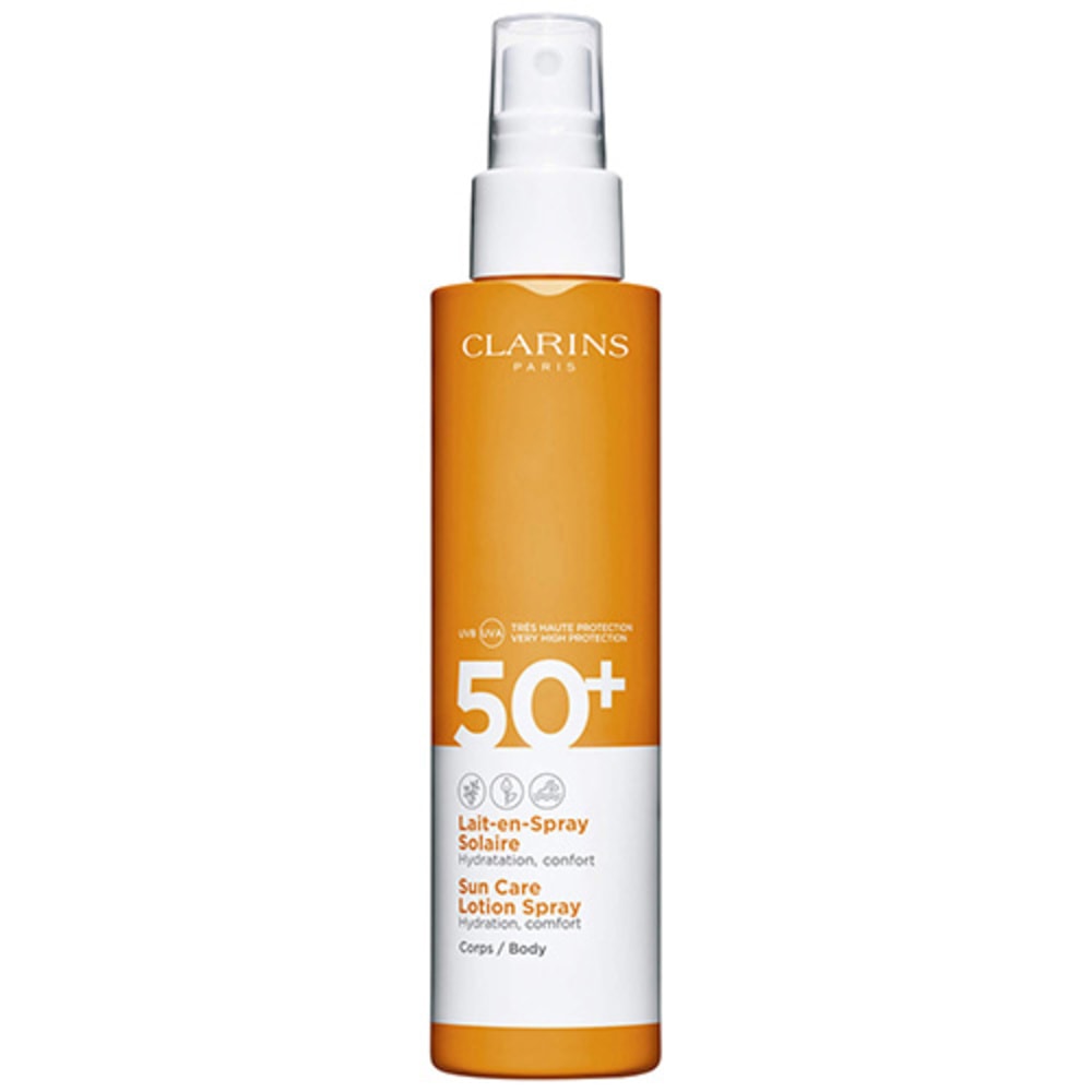 Clarins Lait-en-Spray Solaire Corps UVA/UVB 50+ Crème solaire hydratante, confort