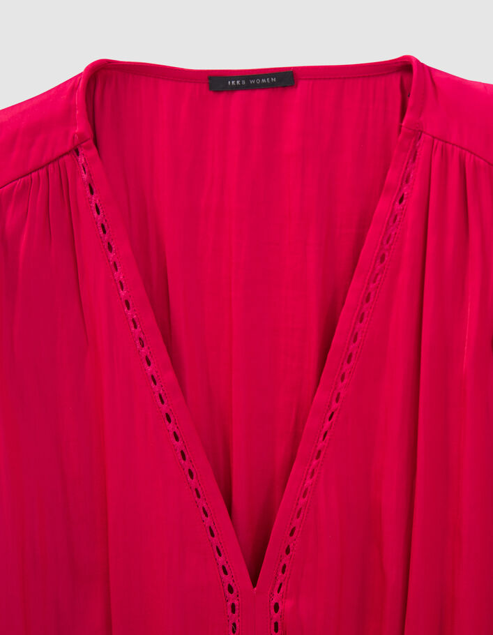Blouse peplum fushia acidulé femme