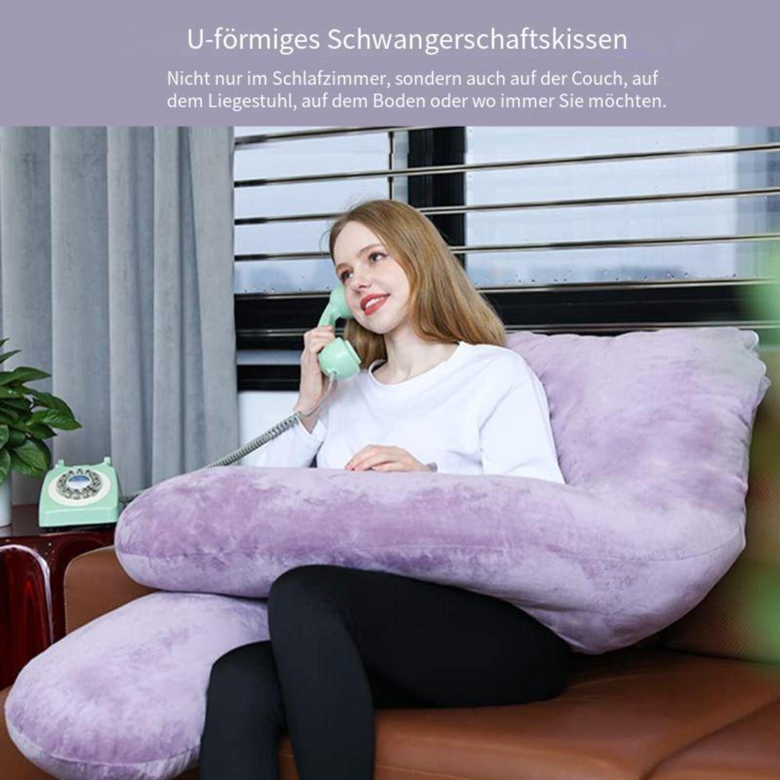 Devenirriche Seitenschläferkissen Schwangerschaftskissen U Form, Seitenschläferkissen mit Bezug U Kissen