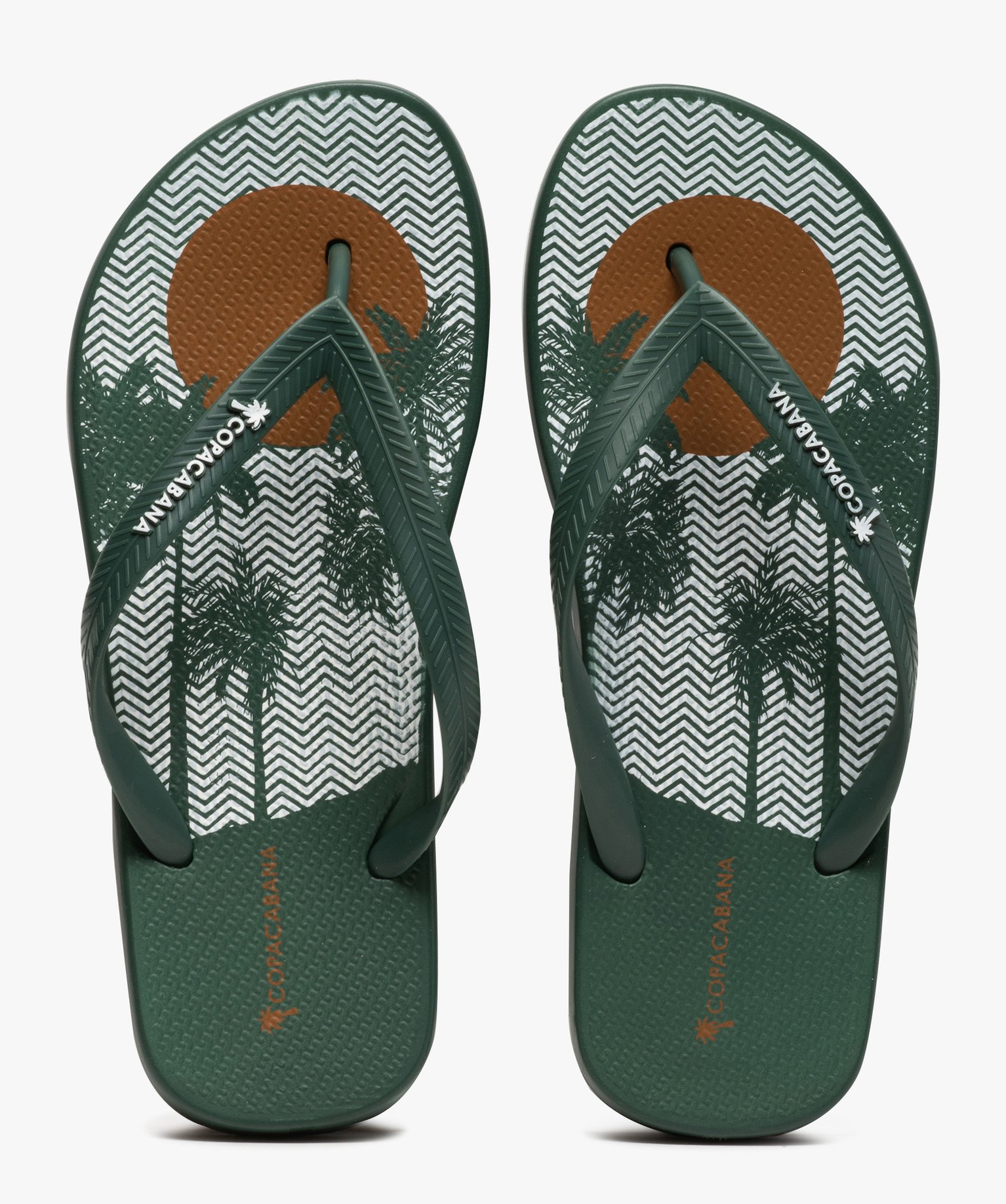 Tongs homme à semelle imprimée - Copacabana vert | GEMO