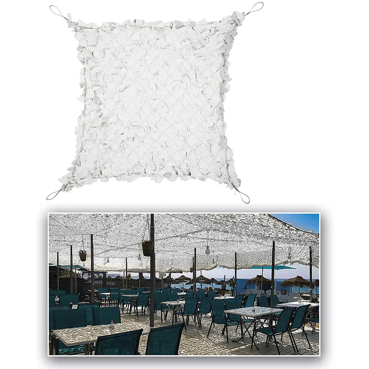 Tarnnetz Broadleaf SHADE SAIL weiß versch. Größen