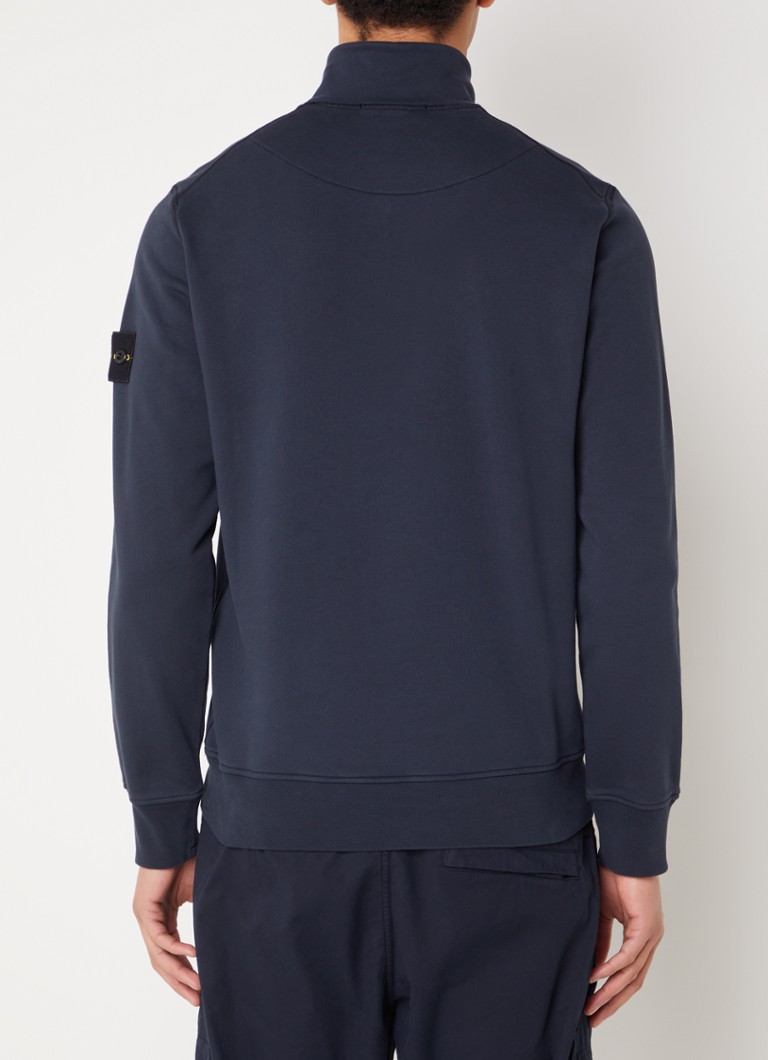 Πουλόβερ Stone Island 61951 με μισό φερμουάρ και λογότυπο