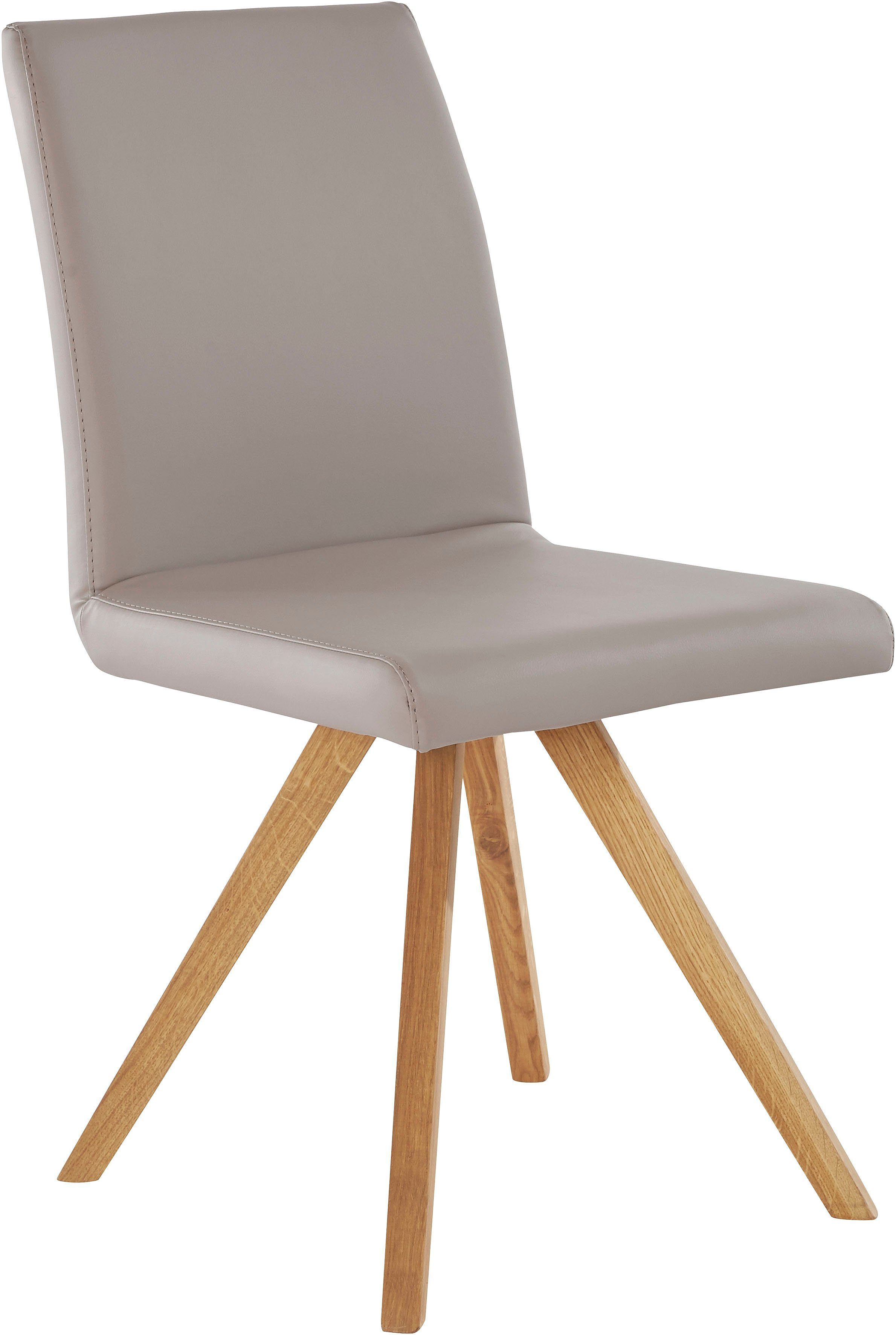 Home affaire Schalenstuhl Rio (Set, 2 St), Bezug in Kunstleder oder Strukturstoff und das Gestell ist Eiche geölt