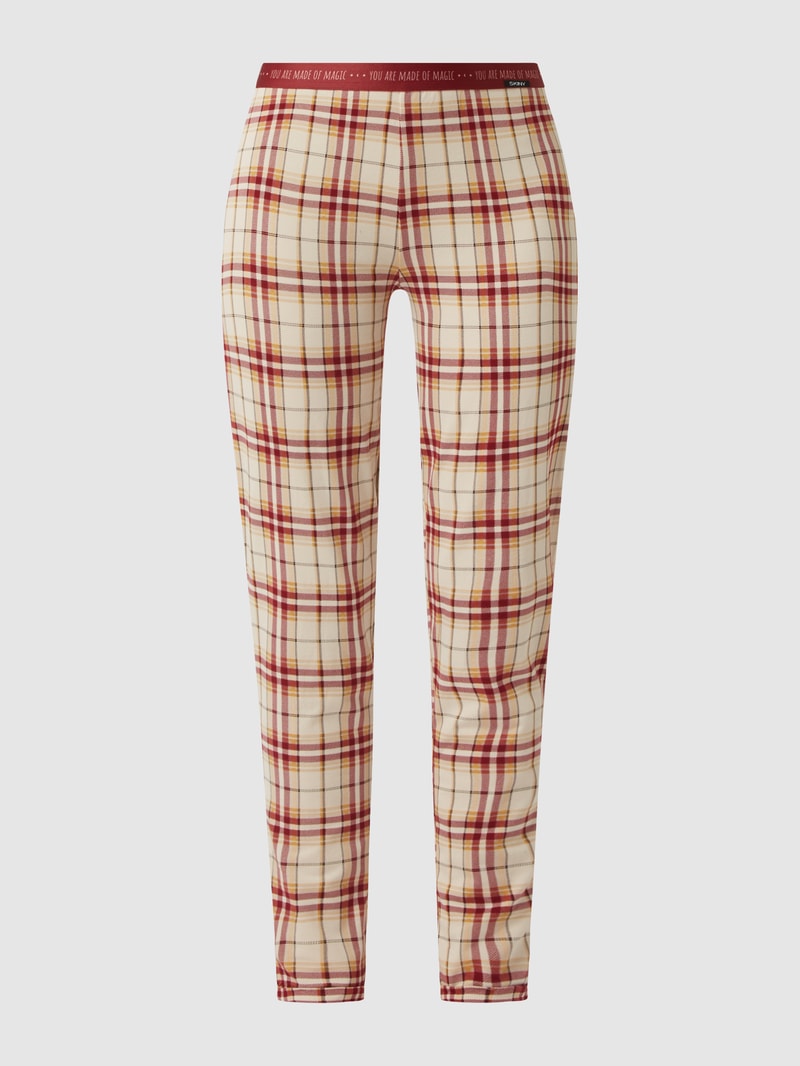 Pyjama-Hose mit Karomuster in beige