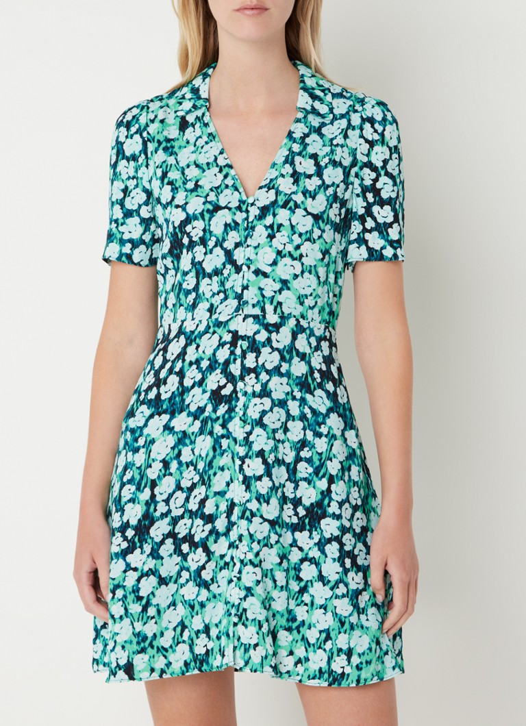 Abito corto a blusa Rowan di Whistles, con scollo a V e stampa