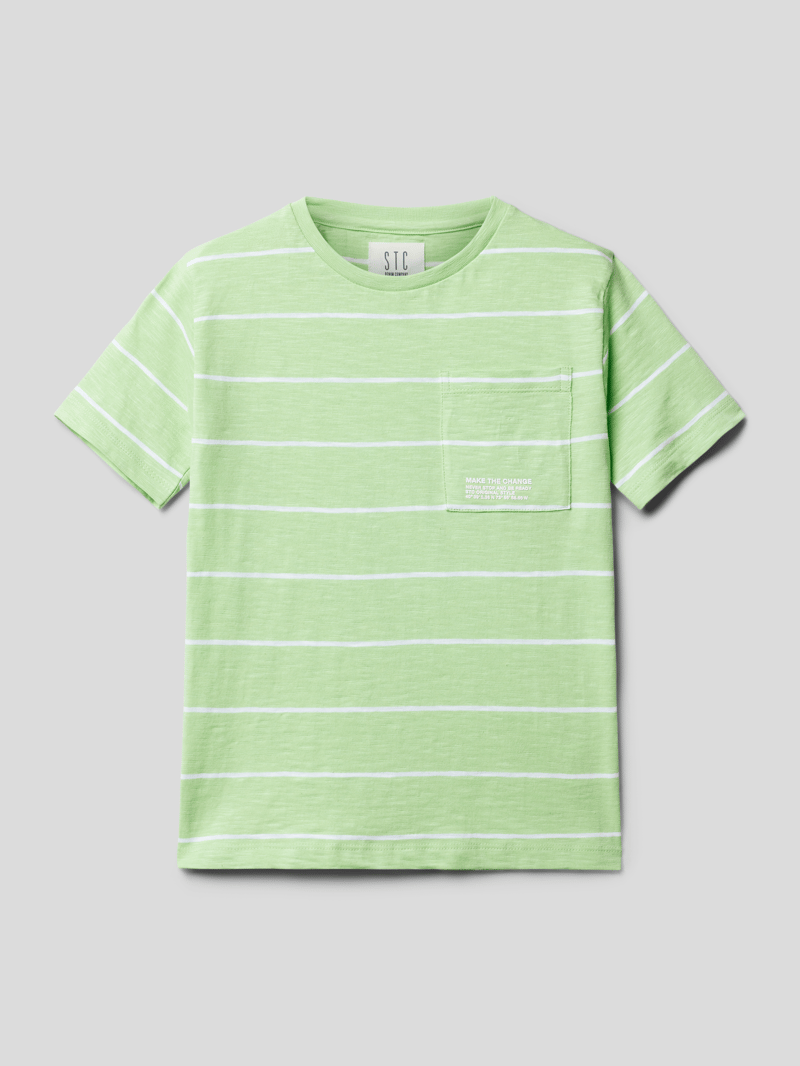 T-Shirt mit Streifenmuster in hellgrün