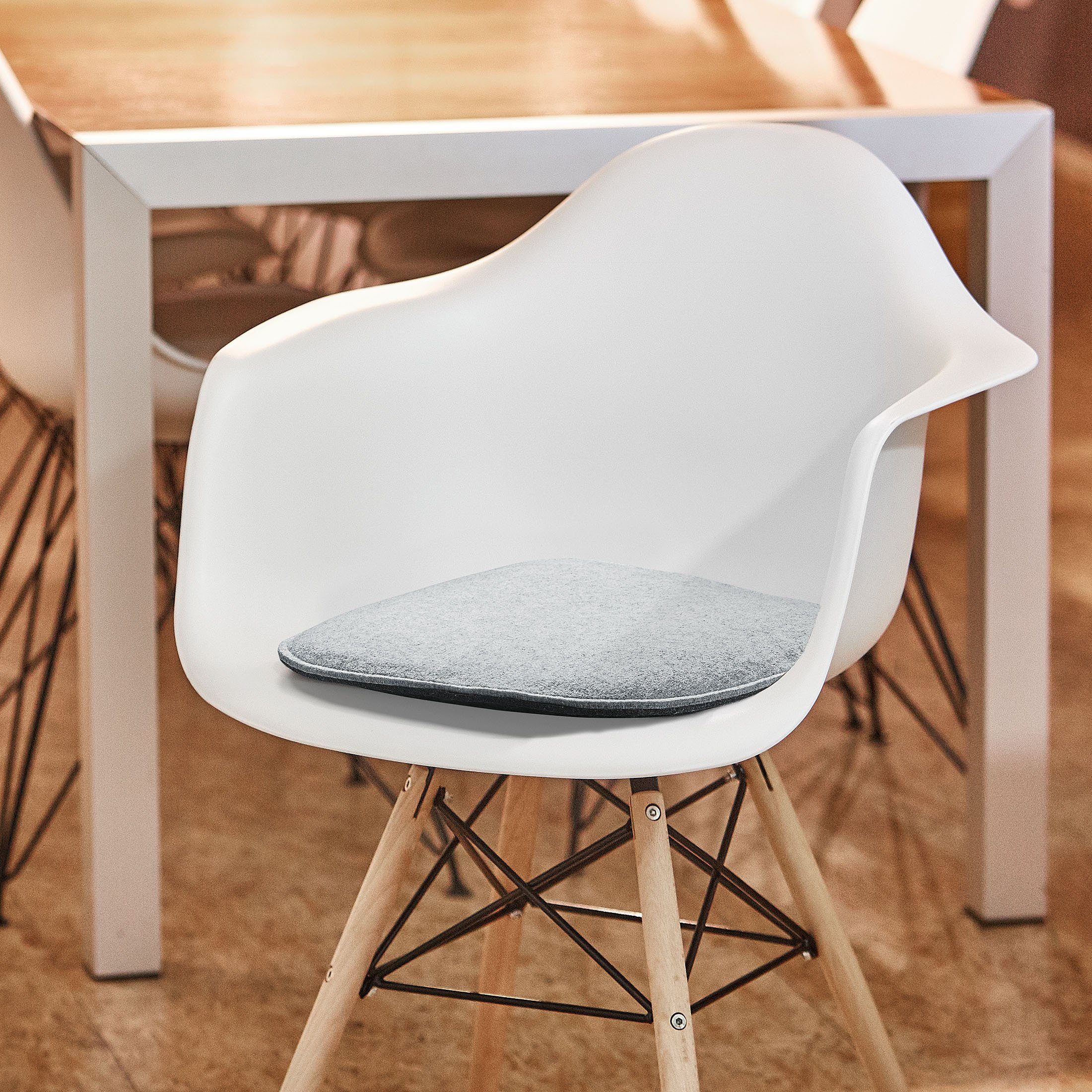 Amare home Sitzkissen Kissen Filzkissen Trapez mit runden Ecken 6er Set