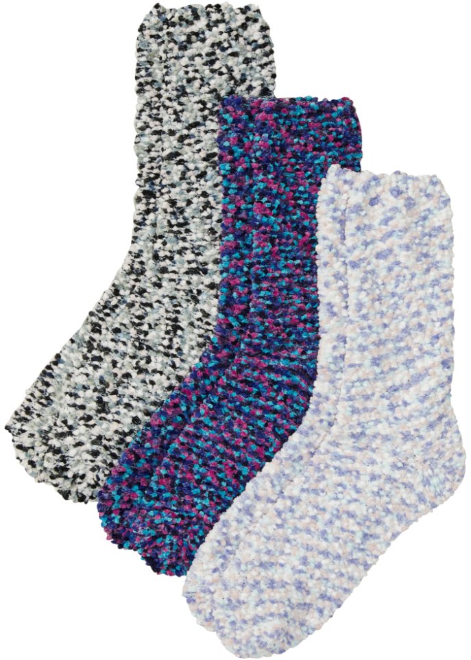 Kuschelsocken (3er Pack) aus Effektgarn
