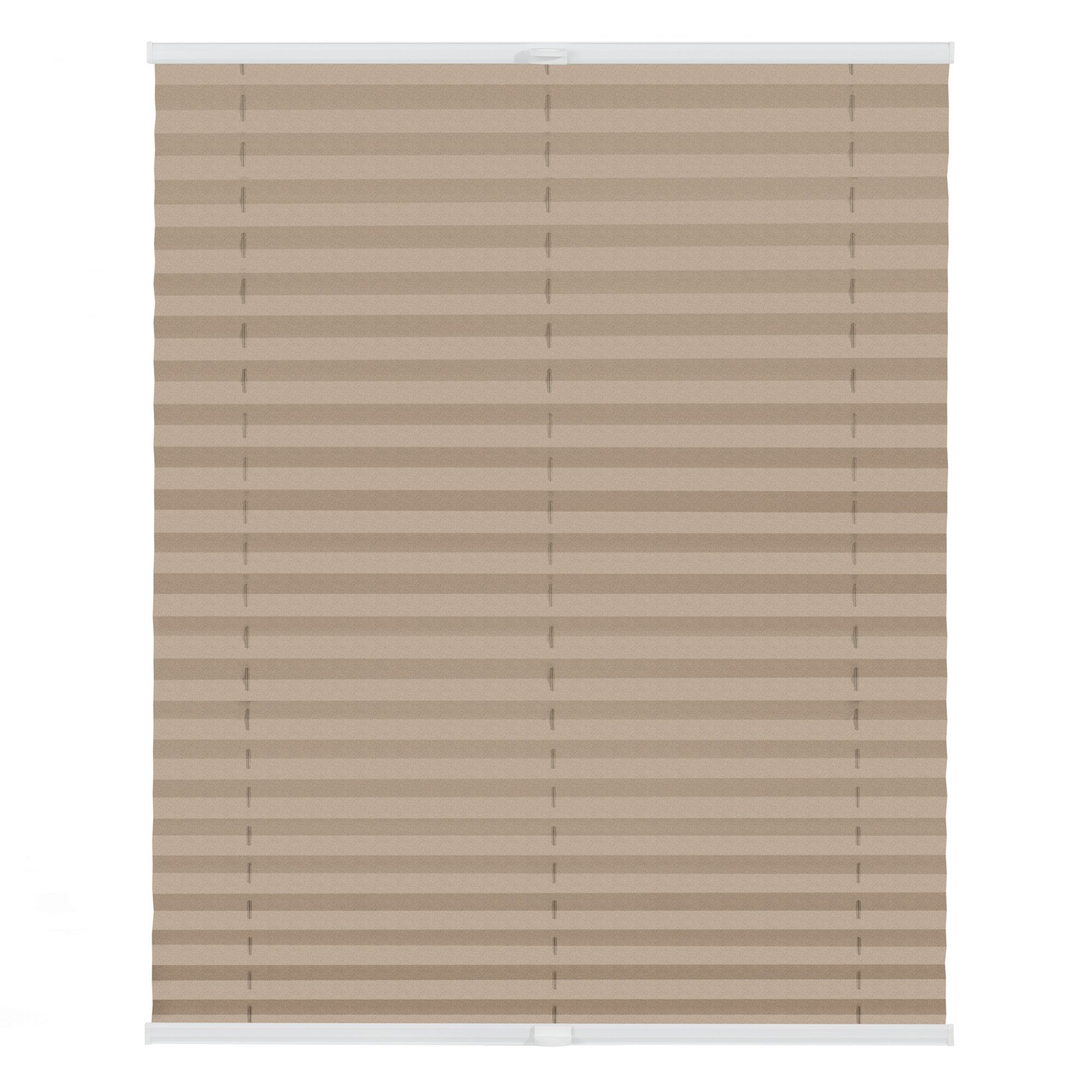 Plissee nach Maß Klemmfix, ohne Bohren, verspannt, Verdunkelung - Beige, LICHTBLICK ORIGINAL, verdunkelnd, inkl. Klemmträger, Klemmbar, klemmen