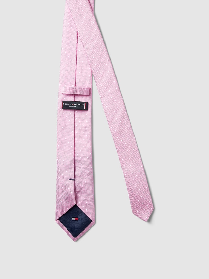 Seidenkrawatte mit feinem Allover-Muster in rosa