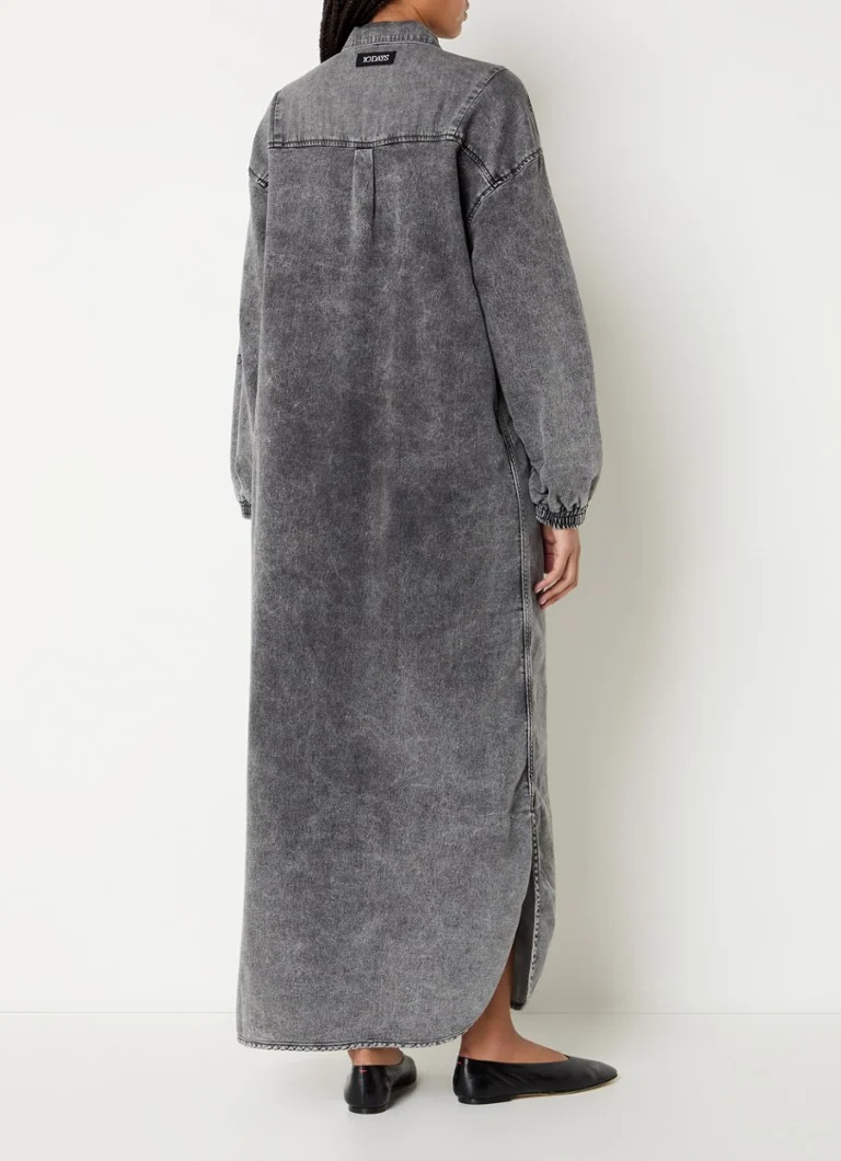 10DAYS Denim maxi dress with kangaroo pocket
