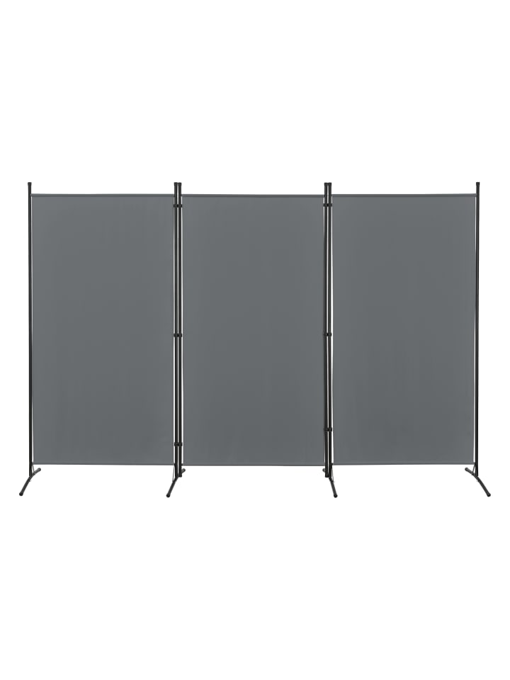en.casa Raumteiler Teruel - 3-teilig in Grau (H)176cm (B)260cm günstig kaufen onesize