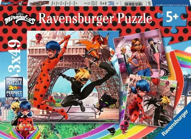 Kinderpuzzle ab 5 Jahren - Unsere Helden Ladybug und Cat Noir - 49 Teile