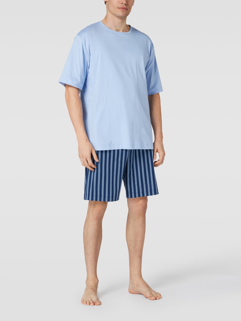 Pyjama-Shorts mit Streifenmuster in marineblau
