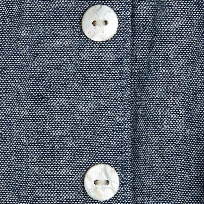 Robe sans manches bébé fille en chambray bleue Absorba