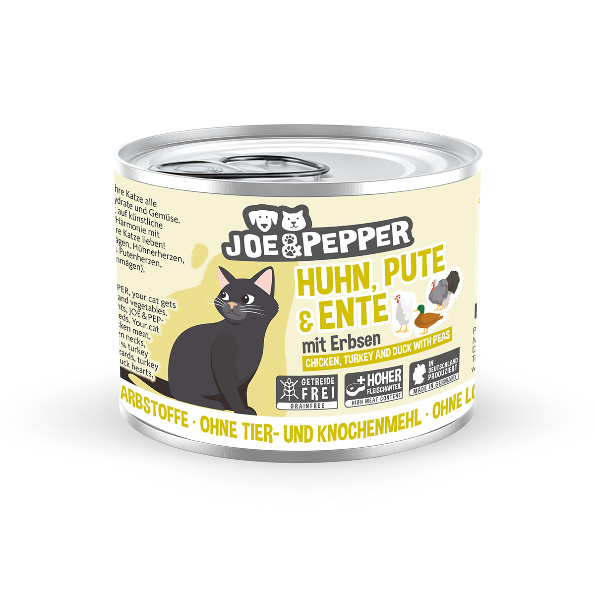 Joe & Pepper Cat Huhn, Pute & Ente mit Erbsen kaufen bei ZooRoyal