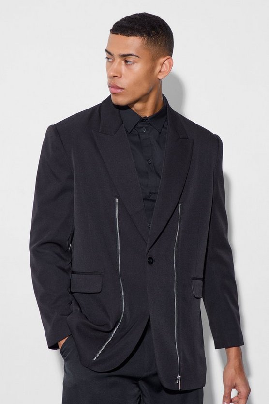Blazer mit Reißverschluss vorne