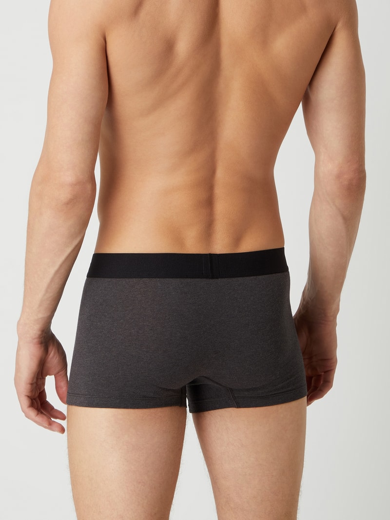 Trunks mit Logo-Bund im 2er-Pack in anthrazit meliert
