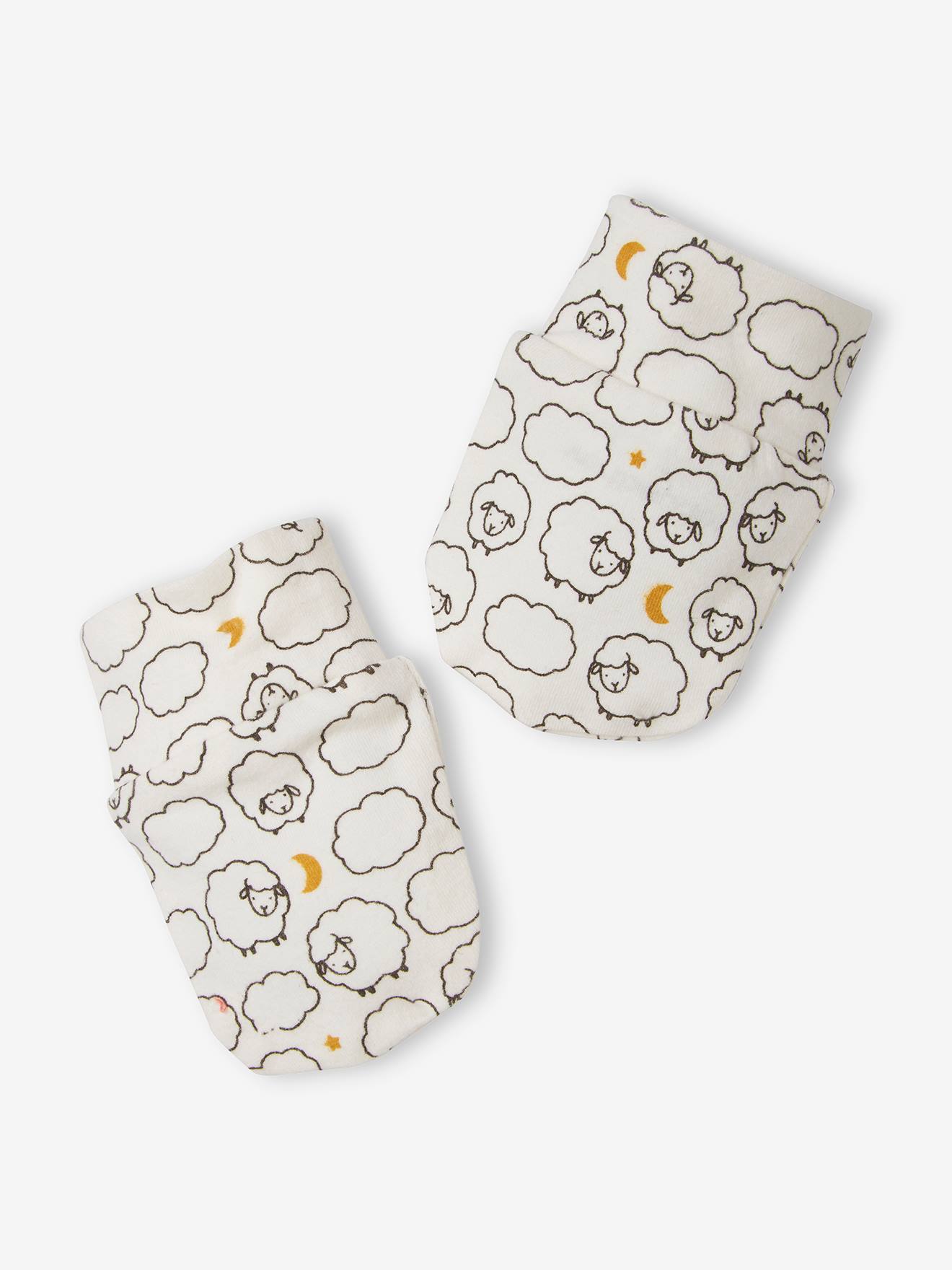 Vertbaudet 6-teiliges Baby-Set - wollweiß bedruckt