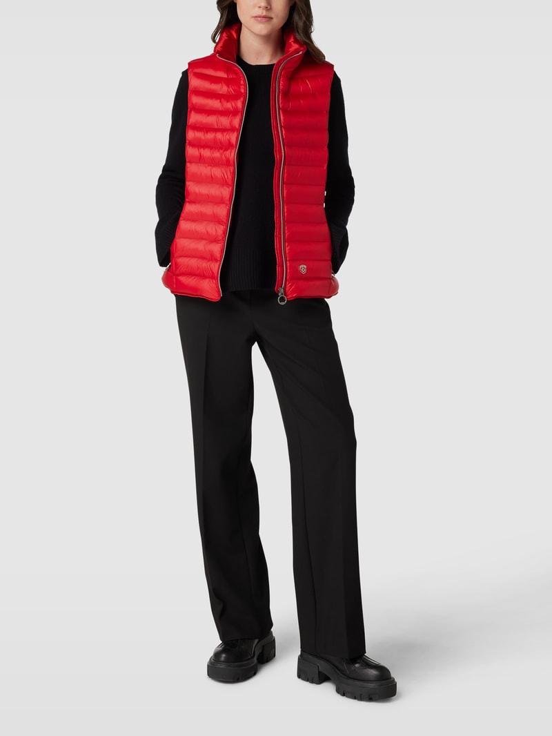 Steppweste mit Label-Detail Modell 'ITALY' in rot