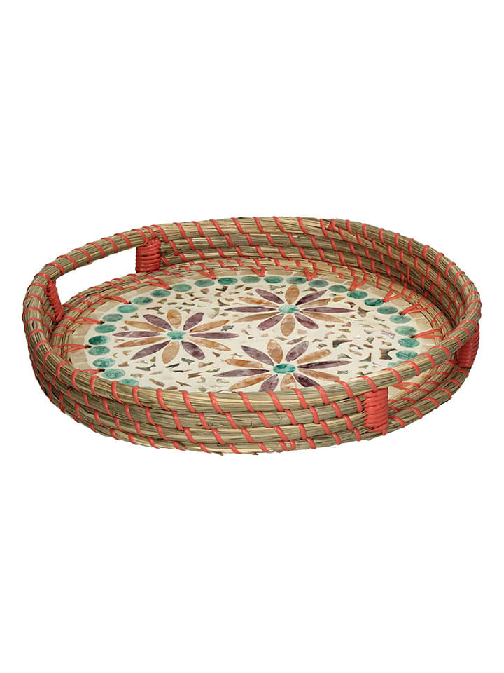 Kersten Tablett in Braun/ Bunt - Ø 30 cm günstig kaufen onesize