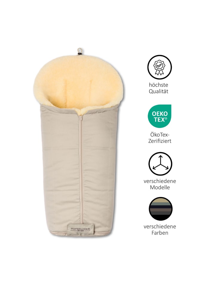 Hofbrucker Lammfell-Fußsack Iglu für Kinderwagen und Buggy in Beige günstig kaufen onesize