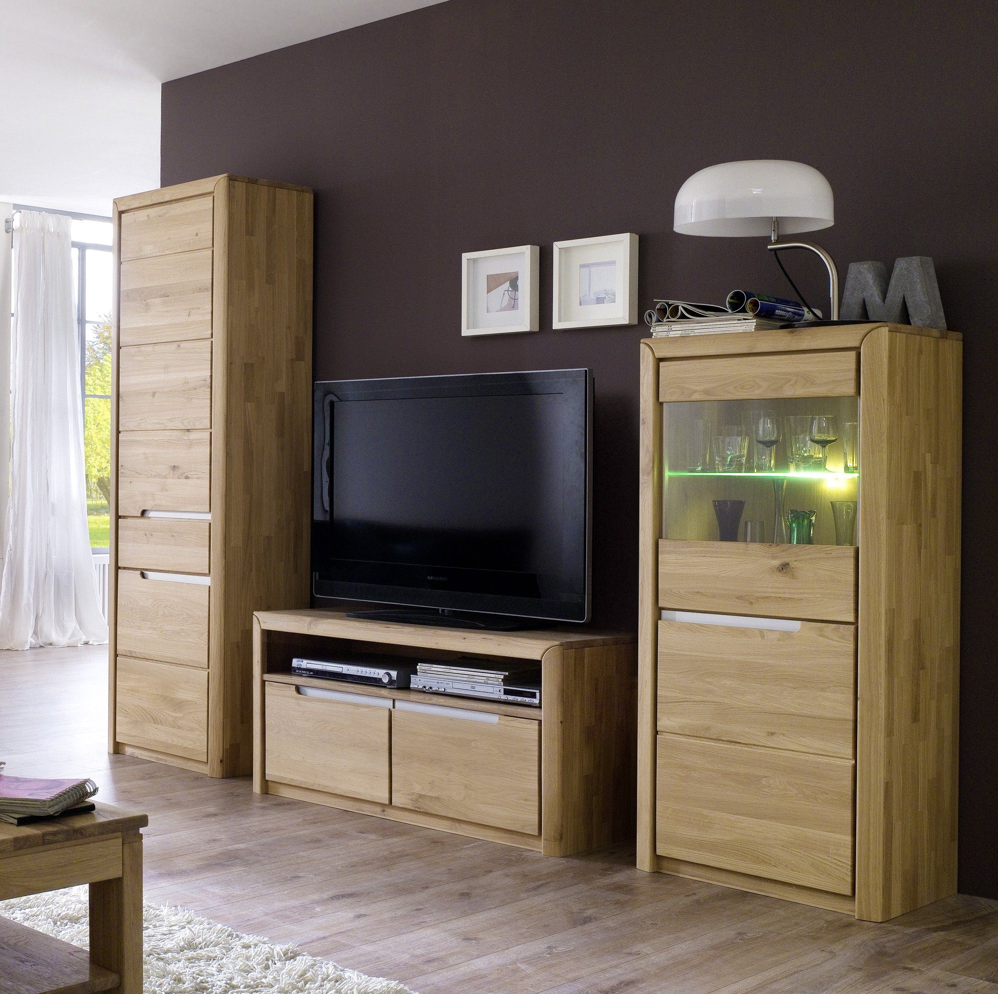 58 aufm Kessel Wohnwand Wohnzimmereinrichtung Massivholz Ianka Wohnzimmer komplett 5-tlg., (5-St)
