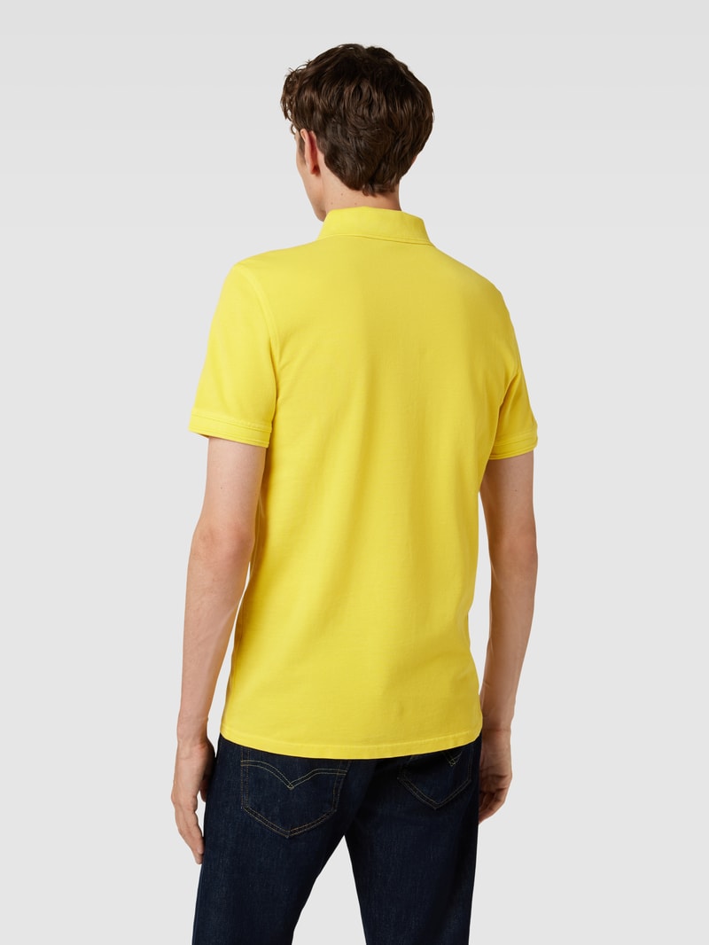 Poloshirt mit Logo-Stitching Modell 'PRIME' in gelb